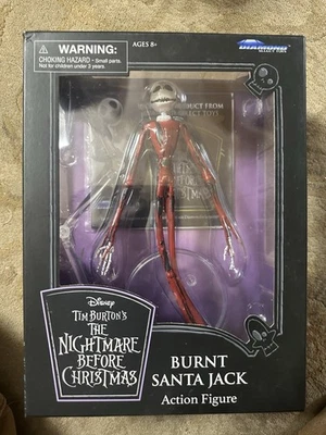 Boneco de ação Nightmare Before Christmas Burnt Santa Jack Diamond Select novo na caixa - Imagem 1 de 4