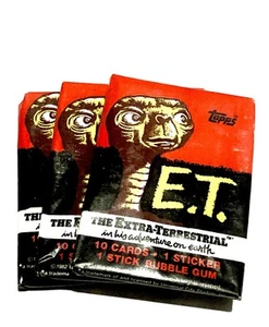 3 confezioni di cera di E.T. The Movie Confezione Carte Collezionabili Sigillate Topps 1982 - Foto 1 di 2