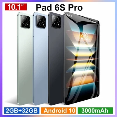 New Pad6S Pro Tablet 10.1-inch Large Screen 3G Call 2+32 Android10 Learning Gift - Image 1 of 4