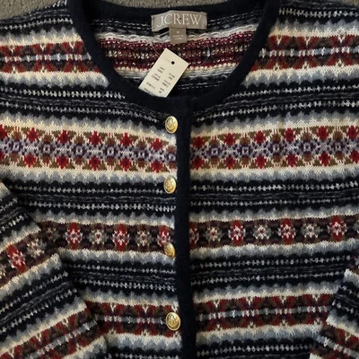 J. Crew Fair Isle Wool Lady Jacket Size Medium NWT - Image 1 of 4