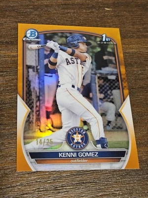 2023 Kenni Gomez First #/25 Orange Refractor BCP-40 - Image 1 of 3