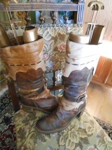 *TOP*Braune Gaucho- Stiefel , Italien,Rindsfellleder,38 - Bild 1 von 5