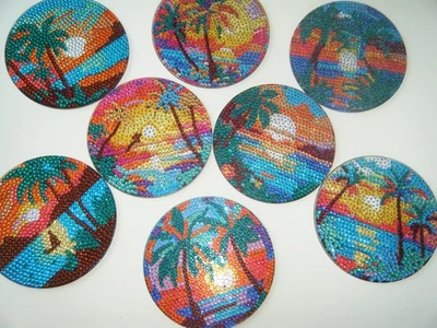 Juego de 8 Posavasos Palmera con Soporte Foto 1 de 2