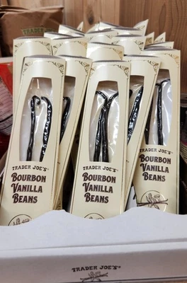 4 x 2 Trader Joe’s Bourbon Vanilla Beans Bourbon Infused Exp 12/2027 Sealed - Image 1 of 2