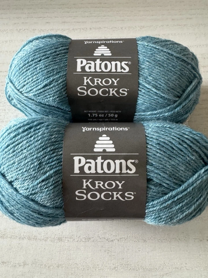 Patons KROY Wool Sock Yarn Lot 6 Yarnspirations Saltwater & Flax Colors