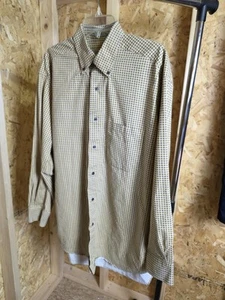 XMI Classic 100% Cotton Yellow Blue Small Squares Dress Shirt 15.5  L Large Nice - Picture 1 of 16