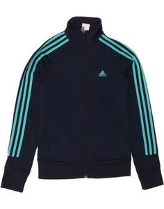 ADIDAS Womens Tracksuit Top Jacket UK 4/6 XS Navy Blue Polyester DN83 - Picture 1 of 4