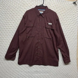 Magellan Fishing Shirt Mens L Burgundy Relaxed Fit Moisture Wicking Short Sleeve - Picture 1 of 9