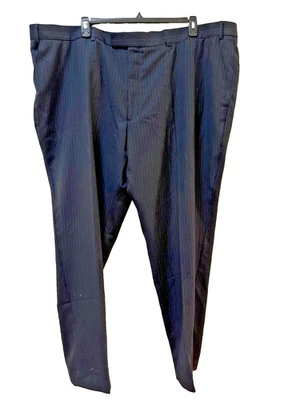 Pantalones de vestir Banana Republic de lana calce recto 46X34 negros frente plano rayas medio Foto 1 de 3