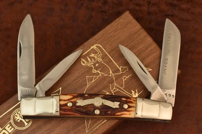 BOKER TREE BRAND MADE IN USA STAGLON DELRIN OLDE STAG CONGRESS KNIFE NICE (27336 - Image 1 of 4
