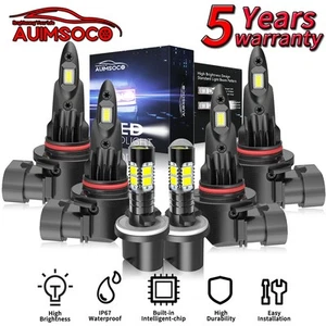 Combo 6Pcs LED Headlight Kit Bulbs Hi/Lo Fog Beam For GMC Sierra 2500 1999-2002 - Picture 1 of 17
