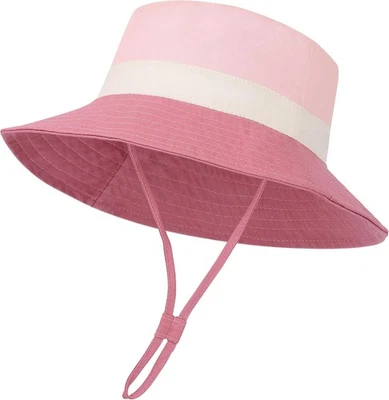 Bebé Niño Sombrero para el Sol Niño Pequeño Cubo de Verano Playa 1-2T, Rosa Claro y Oscuro  Foto 1 de 4