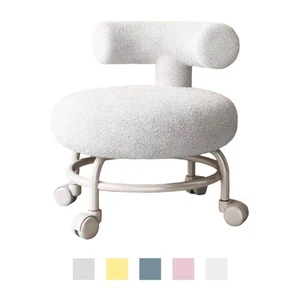 Swivel Movable Chair Low Rolling Seat Sturdy Step Stool Padded Seat Low Round - Picture 1 of 36