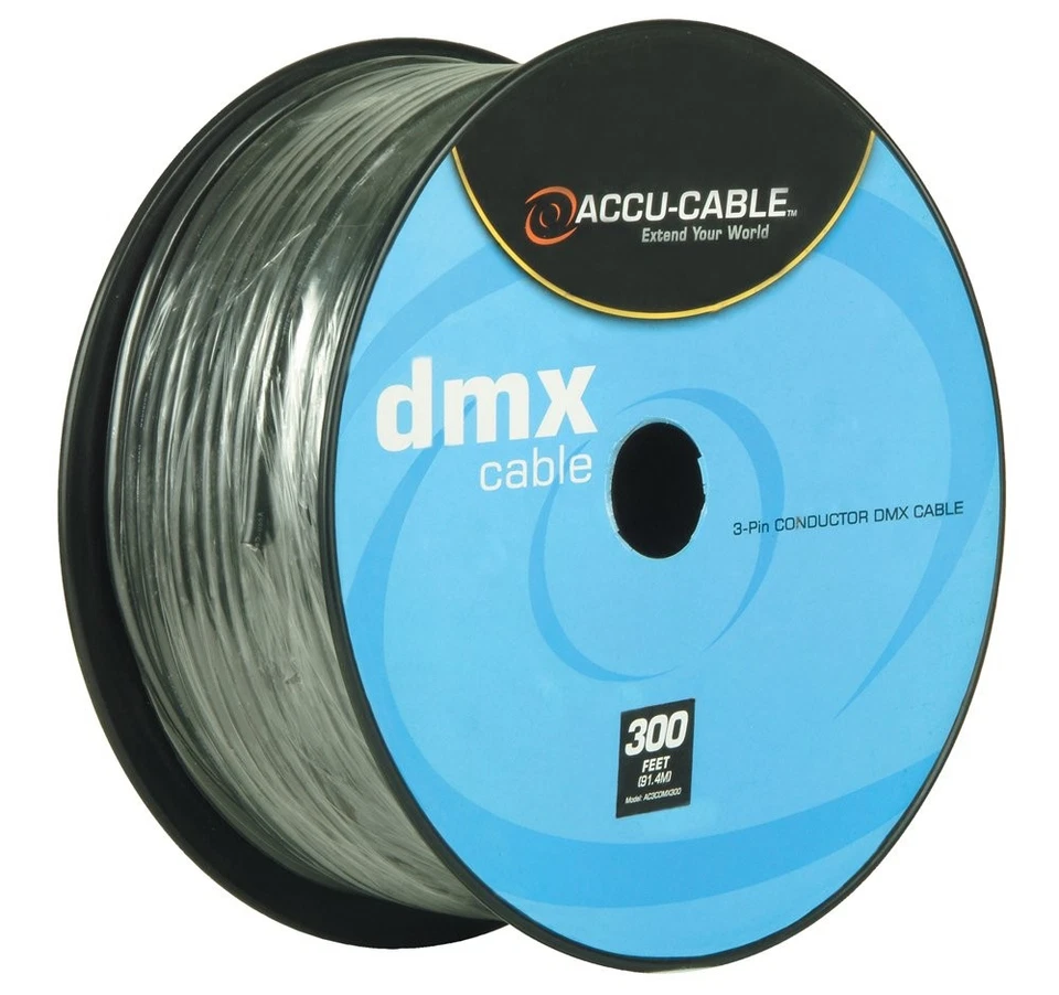 Accu Cable AC3CDMX300, DMX Stage Light , 3 Pin Extension Spool (300 FT) - Image 1 of 4