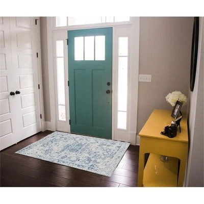 Linon Washable Zayd Polyester 3'x5' Rug in Gray - Image 1 of 4