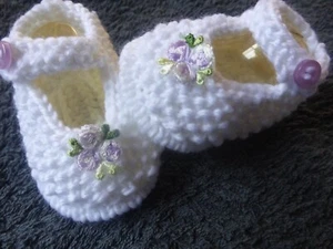 Hand Knitted Baby Booties Prem, Newborn, Reborn - Picture 1 of 4