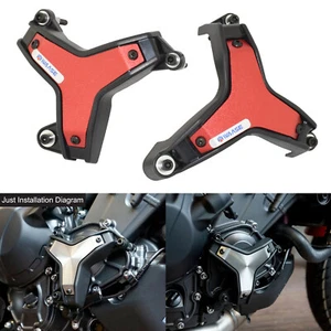 Rosso protezione carter motore crash sliders per YAMAHA FZ09 MT-09 SP 2021-2022 - Picture 1 of 6