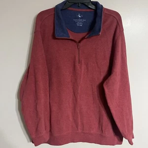 Suéter Pullover Para Hombres Tailorbyrd 1/4 Cremallera 2XL Color Vino Algodón Manga Larga Golf - Imagen 1 de 7