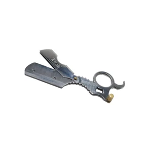 Kashi RS-210 Barber Straight Edge Shaving Razor Single Finger Ring Silver Color - Picture 1 of 5