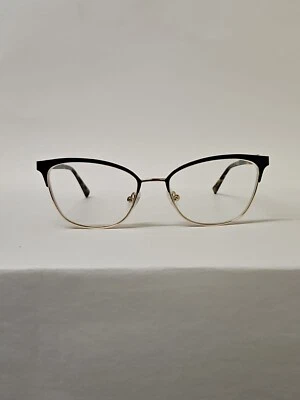 Óculos JONES New York J486 ouro preto olho de gato 53-17-135 lentes não demo  - Imagem 1 de 4