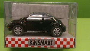 VW New Beetle (black) pullback mechanism 1/64 ca (diecast-metal) Kinsmart - Foto 1 di 3
