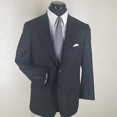 Abrigo deportivo gris PAUL STUART Stuart's Choice hecho en Italia 2 Btn. Ajuste 40-42 Sh Foto 1 de 4