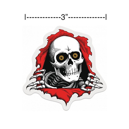 Powell Peralta Bones Brigade Ripper White Clear Skateboard Sticker ...