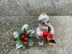Saxofón Jazz Lenox 2018 Anual Santa Ornament Saxofón Solo NUEVO EN CAJA - Imagen 1 de 4