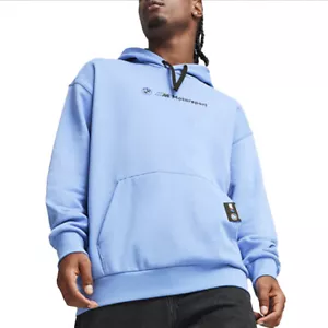 PUMA Bmw Mms Logo Graphic Pullover Hoodie Mens Blue Casual Outerwear 62415905 - Picture 1 of 6