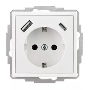 Steckdose mit USB-A & -C, 3.400 mA passend für Busch-Jaeger future® linear solo® - Bild 1 von 2