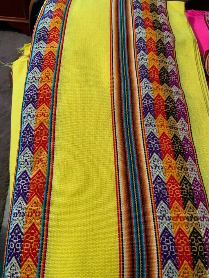 peruvian manta fabric 1.2m x 1m    yellow - Image 1 of 1