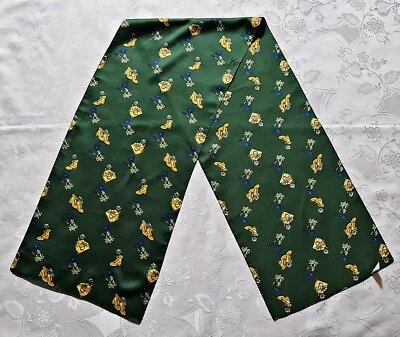SCARF VINTAGE AUTHENTIC TRACHTEN DIRNDL TIROLEAN ART EDELWEISS GREEN  LONG MEN - Image 1 of 3