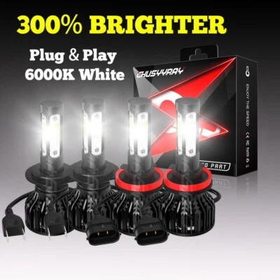 Combo de 4x faros LED bombillas de haz alto bajo para Hyundai Santa Fe Sport 2013-2016 Foto 1 de 4