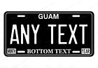 GUAM Personalized License Plate Novelty Car ATV bike MOPED Bicycle Black & White