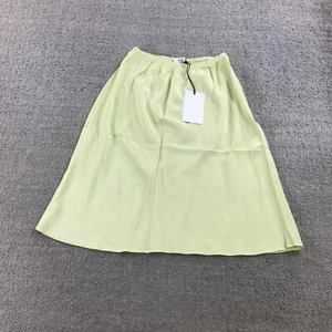 MARYAM NASSIR ZADEH Skirt Womens 0 Lime Green Back Zipper Silk Casual Ladies - Picture 1 of 12