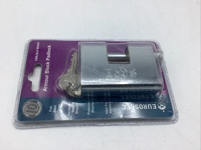 Eurospec Closed Shackle Block 80mm Padlock CYPLB3080SS/BP  - Image 1 of 4