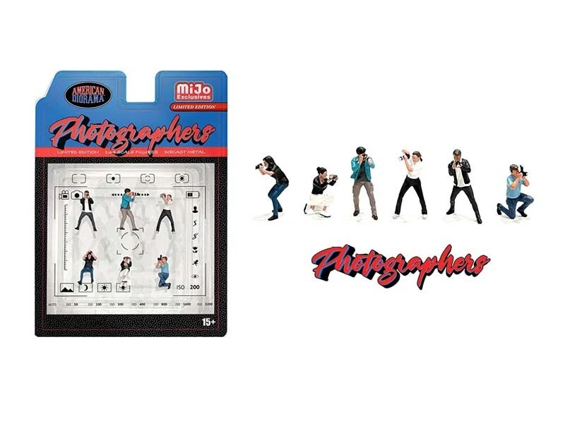 Juego de figuras de fotógrafos modelo a escala 1:64 fundido a presión - American Diorama AD2414 Foto 1 de 1