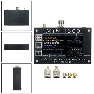 Mini1300 0.1-1300MHz HF VHF UHF SWR Antenna Analyzer Touch screen Meters - image 1 of 4