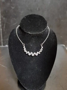 Womens Round Cut Pendant Necklace CZ  Silver Plated Jewelry With Gift Box - Picture 1 of 6