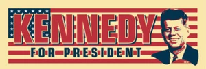 KENNEDY for President, 1960 campaign repro - 9x3 Vinyl Bumper Sticker Decal M016 - Picture 1 of 1
