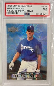 1998 metal universe alex rodriguez precious metal gems 1/50 PSA 7 pop 2/higher 0 - Picture 1 of 2