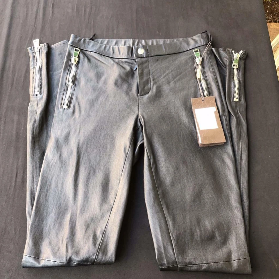 Pantalones ajustados de cuero negro genuino GUCCI talla 42 nuevos con etiqueta Foto 1 de 4