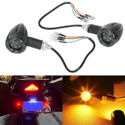 Motorcycle LED Bullet Red Brake Blinker Amber Turn Signal Tail Light For HONDA O - Image 1 of 4