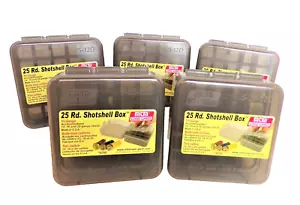 Qty of 5 MTM Case-Gard Tri-Gauge Shotshell Case Clear Smoke Polypropylene 25rd - Picture 1 of 2