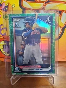 2024 Bowman Chrome Isaiah Drake 1st Lunar Glow Refractor Atlanta Braves BCP-21 - Picture 1 of 2