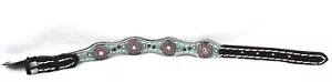 WEAVER PET 15" Leder Hundehalsband mit Schmucksteinen Sonnenblumen (NEU) - Bild 1 von 10