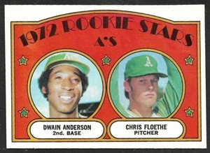 1972 Topps #268 Athletics A's ROOKIE STARS D Anderson/C Floethe como nuevo B - Imagen 1 de 2