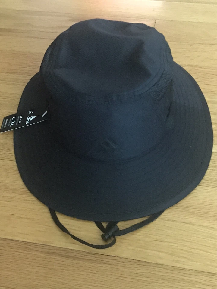 Adidas Black Victory III Mens Bucket Hat Hiking Outdoors Fishing Cap Size L/XL