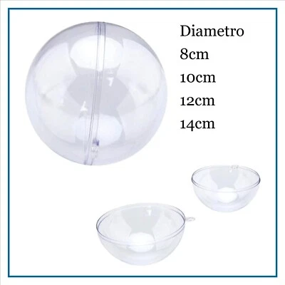 sfera in plastica trasparente apribile palla da decorare per decoupage di natale - Immagine 1 di 4