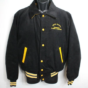 Vintage West Wind Blue Yellow Corduroy Large Snap Button Jacket - Union Pacific - Picture 1 of 8